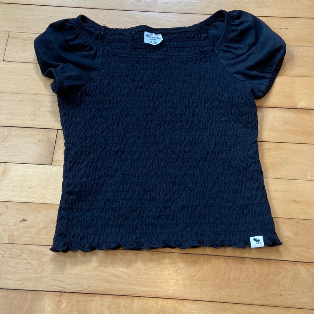 Abercrombie kids black smocked shirt.  Barely worn.